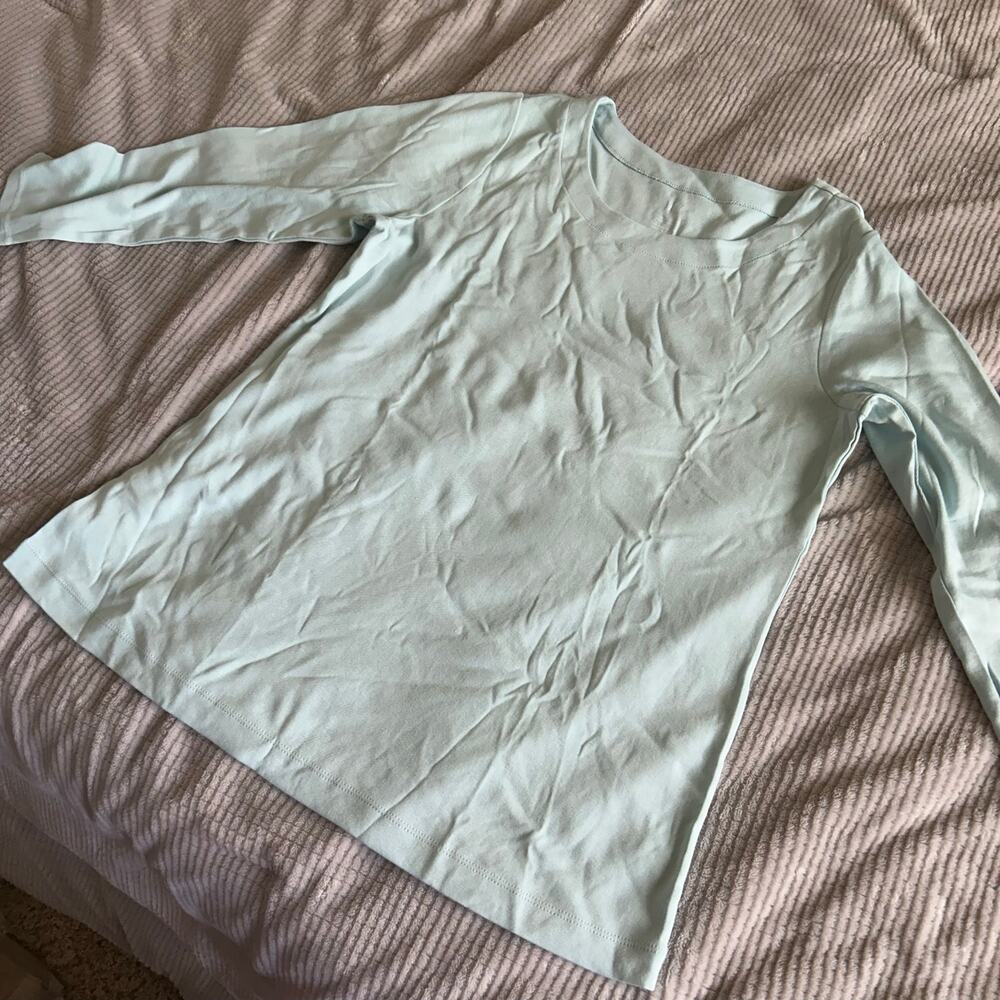 J. Crew Pima 3/4 Sleeve baby teal long sleeve size L-Tall